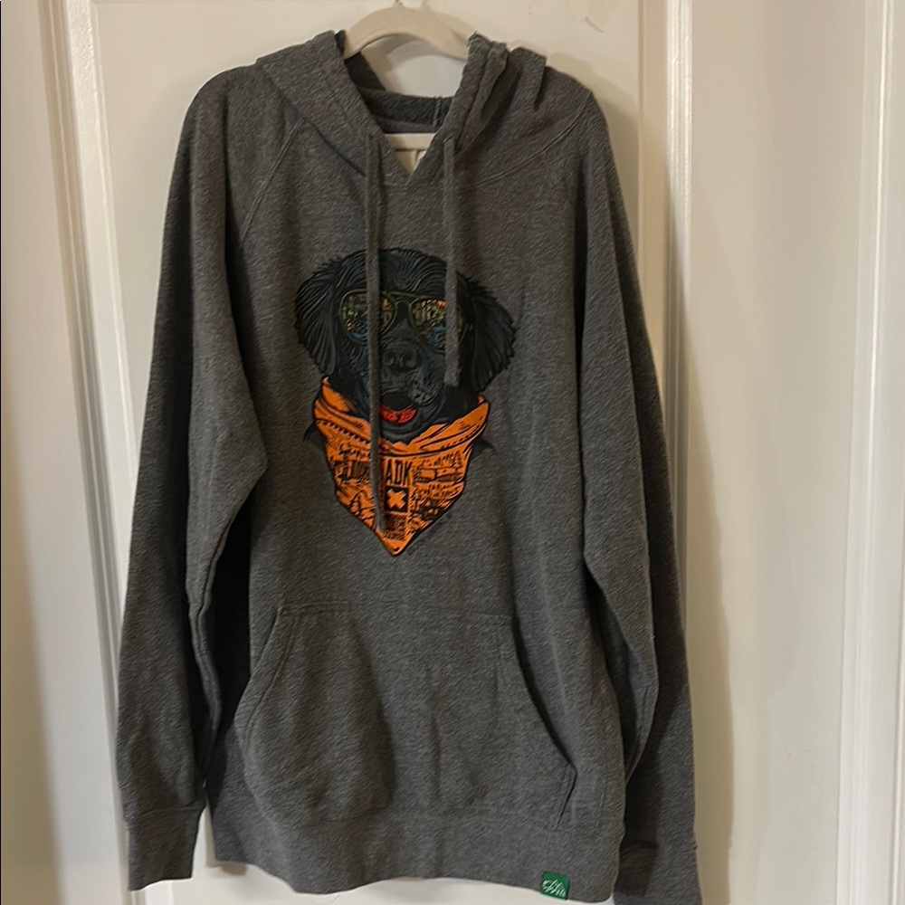Wild Tribute Charcoal Dog Graphic Hoodie Size Medium, NWOT Softest Ever!